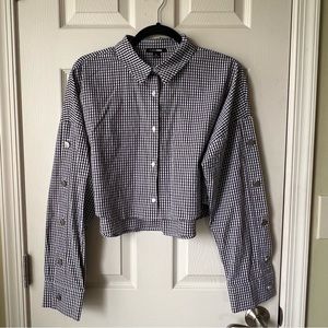 Fashion Nova cropped checked top